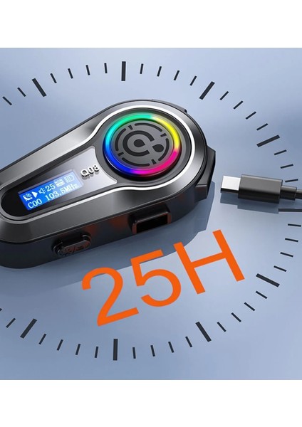 Motorsiklet Kask Interkom Kulaklık Rgb Işık LCD Ekranlı Bluetooth 5.3 Çift Telefon Bağlantı fırsatları