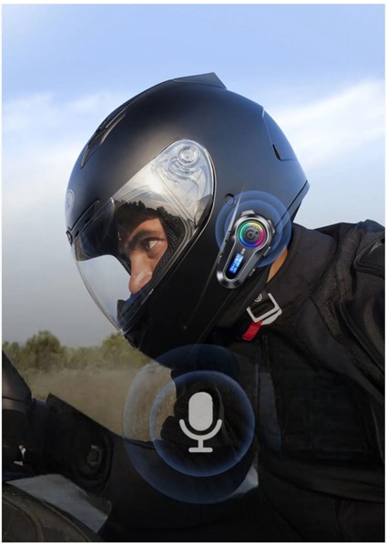 Motorsiklet Kask Interkom Kulaklık Rgb Işık LCD Ekranlı Bluetooth 5.3 Çift Telefon Bağlantı indirimleri