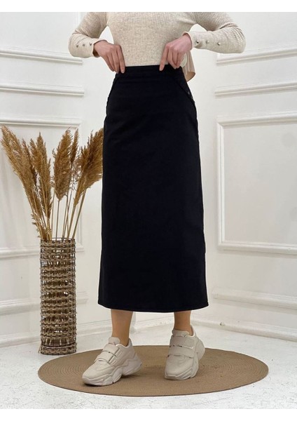 Kumaş Kalem Etek Siyah