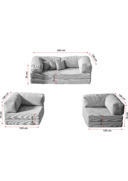 Legom Avanos Aktivite Koltuğu Yatak Olabilen Çok Amaçlı Kanepe Koltuk Takımı Pudra