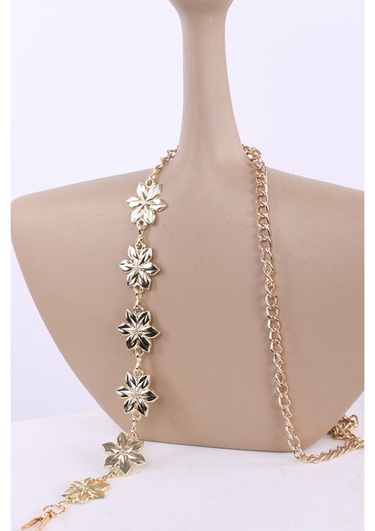 9108 Çiçekli Zincir Kemer Gold modelleri