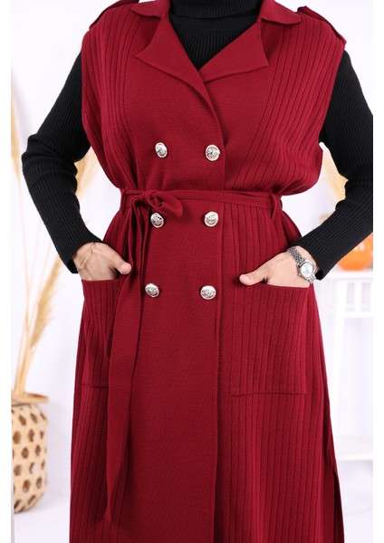 Triko Yelek 18301 Bordo indirimleri