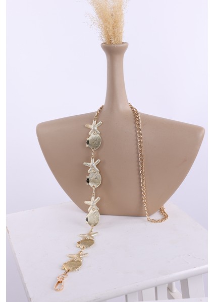 9107 Deniz Kabuklu Zincir Kemer Gold fiyatları