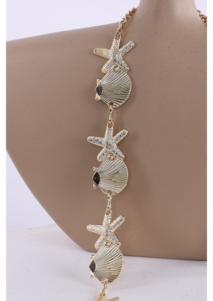 9107 Deniz Kabuklu Zincir Kemer Gold modelleri