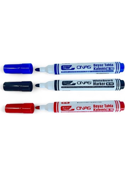 Mikro NS-703 Yuvarlak Uç Beyaz Yazı Tahta Kalemi Kırmızı 5 Lı Set fırsatları