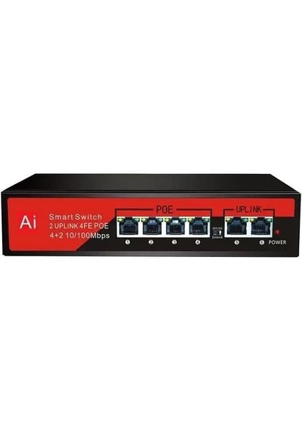 EZ-04PSE 4xfe+2xfe Yönetilemez Poe Switch (65WATT)