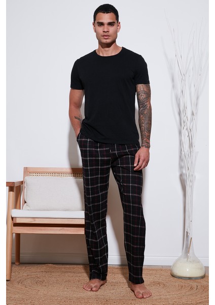 Pamuklu Regular Fit Normal Bel Düz Paça Cepli Pijama Altı Erkek Pijama Altı 6574003