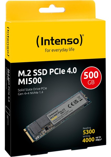 MI500 M.2 NVMe 500GB SSD 5300 MB/s Okuma 4000 MB/s Yazma PCIe 4.0 Hızlı Depolama
