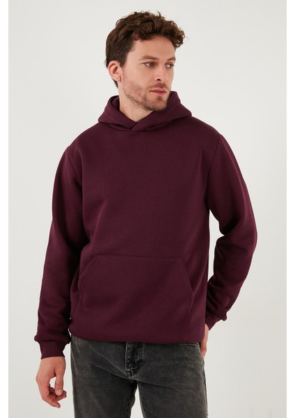 Regular Fit Kapüşonlu Kanguru Cepli Içi Tüylü Yumuşak Şardonlu Sweat Erkek Sweat 5905281