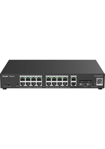 RG-ES220GS-P 16PORT 10/100/1000YÖNETILEBILIR (L2) 2 Sfp Rack Mount 16 Port Poe 250W Switch