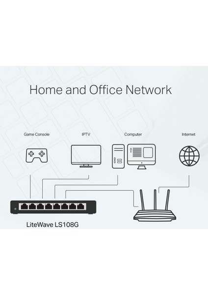 LS108G 8 Port 10-100-1000 Mbps Switch Metal Kasa fırsatları