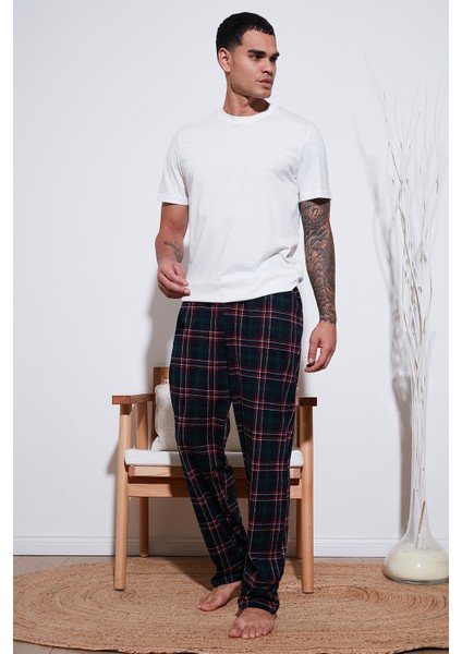 Pamuklu Regular Fit Normal Bel Düz Paça Cepli Pijama Altı Erkek Pijama Altı 6574003