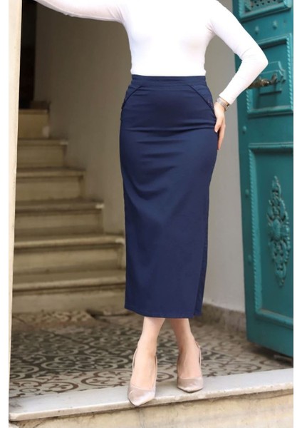 Kumaş Kalem Etek Lacivert indirimleri