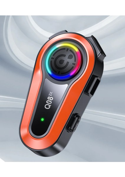 Motorsiklet Kask Interkom Kulaklık Rgb Işık Bluetooth 5.0 Çift Telefon Bağlantı 2x Intercom