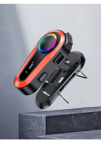 Motorsiklet Kask Interkom Kulaklık Rgb Işık Bluetooth 5.0 Çift Telefon Bağlantı 2x Intercom fırsatları