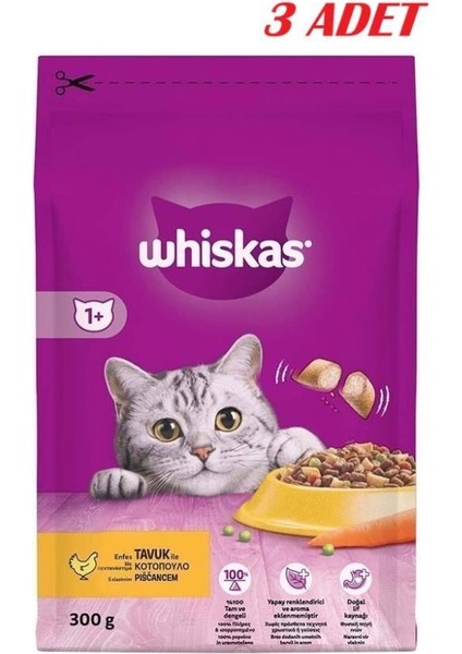 Tavuklu Sebzeli Kuru Kedi Maması 300 Gr*3 Adet