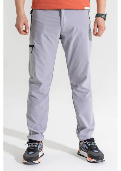 Erkek Açık Gri 4 Cepli Nefes Alan Likralı Yazlık Outdoor Pantolon