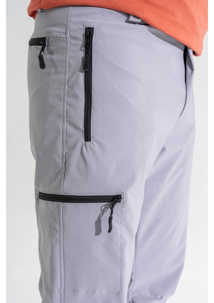 Erkek Açık Gri 4 Cepli Nefes Alan Likralı Yazlık Outdoor Pantolon indirimleri