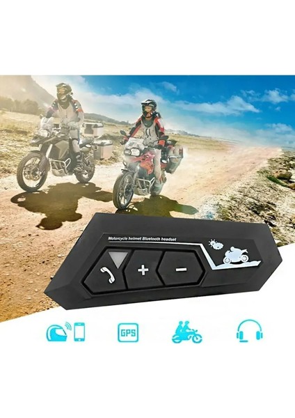 Bluetooth 5.0 Motosiklet Mikrofonu Uyumlu Kask Için Kulaklık Intercom Bluetooth Interkom