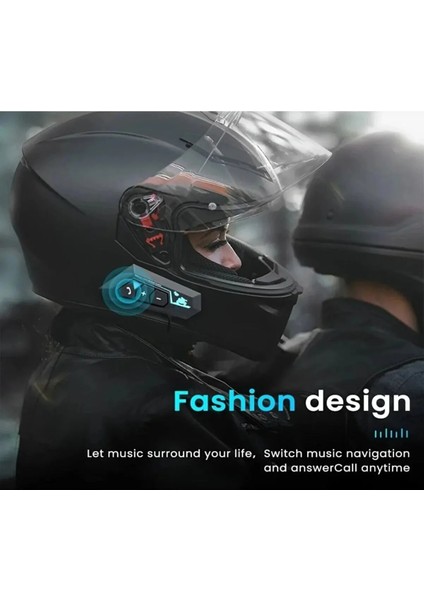 Bluetooth 5.0 Motosiklet Mikrofonu Uyumlu Kask Için Kulaklık Intercom Bluetooth Interkom