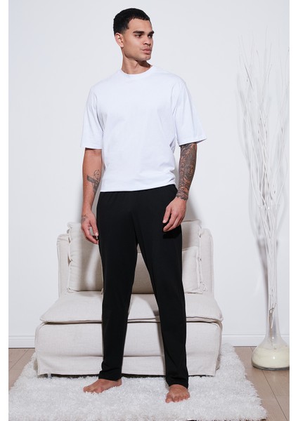 Pamuklu Regular Fit Normal Bel Düz Paça Cepli Pijama Altı Erkek Pijama Altı 6574003