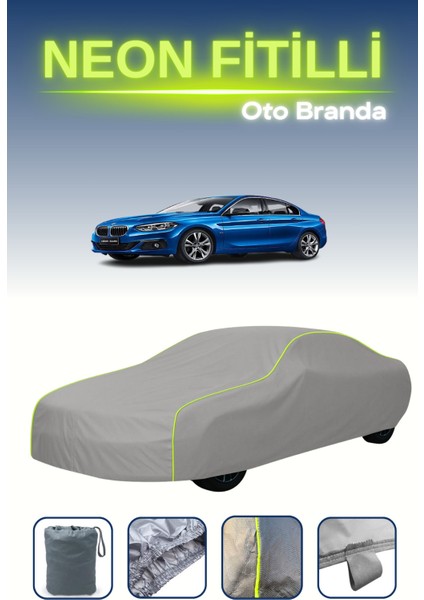 Gri [bmw 1 Series Sedan (F52) 2017 - 2021] Uyumlu Neon Fitilli Araba Brandası, Su ve Toz Geçirmez indirimleri