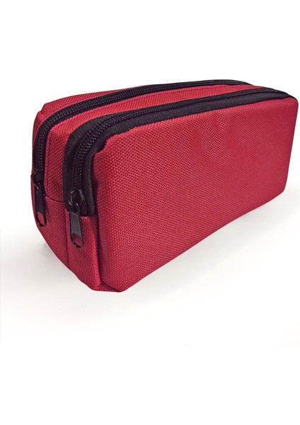 Kırmızı Kalem Kutusu ( Iki Bölmeli ) Çift Gözlü Kalemlik fiyatları