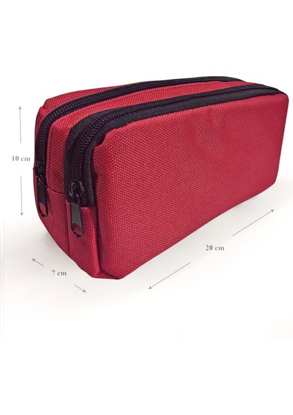 Kırmızı Kalem Kutusu ( Iki Bölmeli ) Çift Gözlü Kalemlik fırsatları