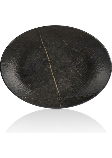 11839.BL.PTR - Tilda Portoro Oval Tabak 39X29 Cm, Thermoset Melamin