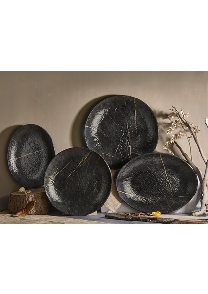 11839.BL.PTR - Tilda Portoro Oval Tabak 39X29 Cm, Thermoset Melamin fiyatları