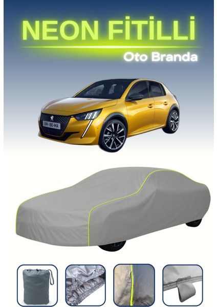 Gri [peugeot 208 2] Uyumlu Neon Fitilli Araba Brandası, Su ve Toz Geçirmez indirimleri