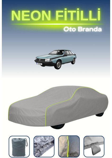 Gri [renault Fuego] Uyumlu Neon Fitilli Araba Brandası, Su ve Toz Geçirmez indirimleri