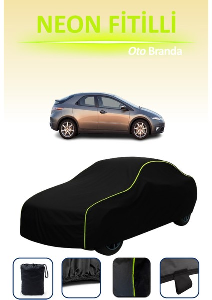 Siyah [honda Civic Type S 2005 - 2008] Uyumlu Neon Fitilli Araba Brandası, Su ve Toz Geçirmez indirimleri