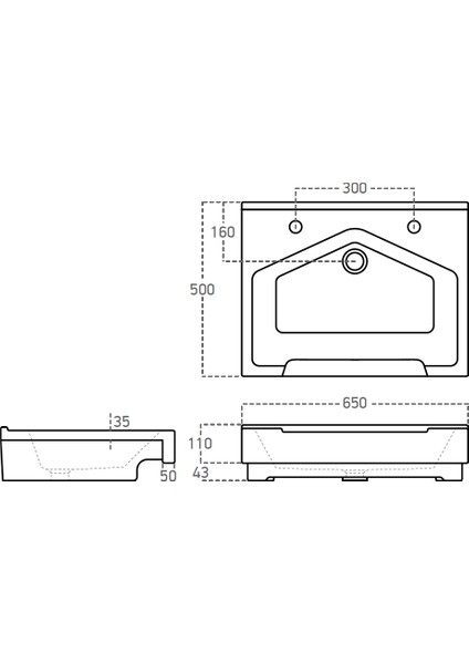 Seramik Kuaför Lavabosu 65 cm Beyaz Erkek Kare Lavabo fırsatları