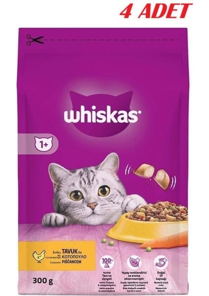 Tavuklu Sebzeli Kuru Kedi Maması 300 Gr*4 Adet