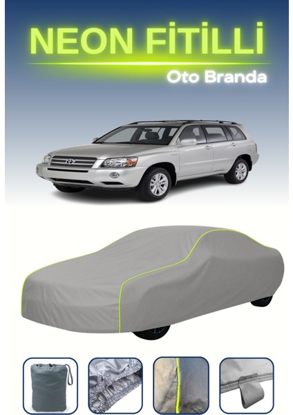 Gri [toyota Highlander 1] Uyumlu Neon Fitilli Araba Brandası, Su ve Toz Geçirmez indirimleri