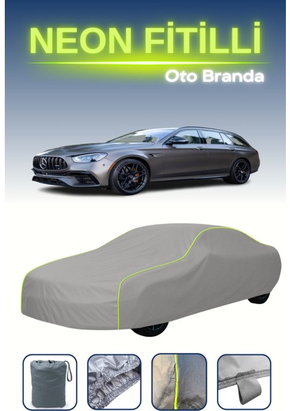 Gri [mercedes E 63 Amg T-Modell (S213) 2017 - 2021] Neon Fitilli Araba Brandası, Su ve Toz Geçirmez