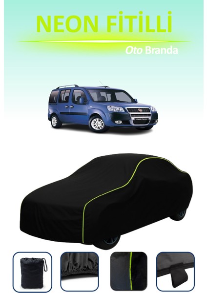 Siyah [fiat Doblo] Uyumlu Neon Fitilli Araba Brandası, Su ve Toz Geçirmez indirimleri