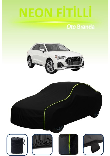 Siyah [audi Q3] Uyumlu Neon Fitilli Araba Brandası, Su ve Toz Geçirmez indirimleri