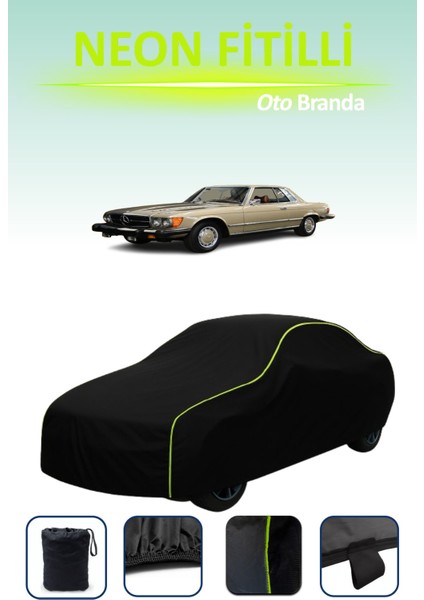 Siyah [mercedes Slc (C107) 1972 - 1981] Uyumlu Neon Fitilli Araba Brandası, Su ve Toz Geçirmez indirimleri