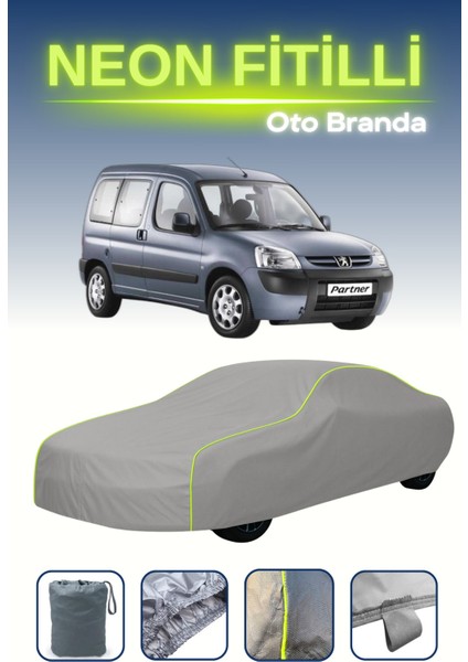 Gri [peugeot Partner] Uyumlu Neon Fitilli Araba Brandası, Su ve Toz Geçirmez indirimleri