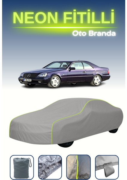 Gri [mercedes cl Coupe (C140) 1996 - 1998] Uyumlu Neon Fitilli Araba Brandası, Su ve Toz Geçirmez indirimleri