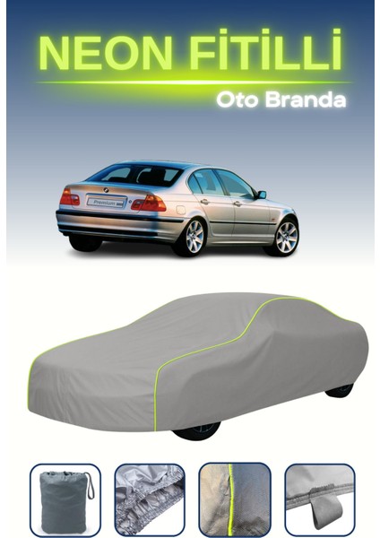 Gri [bmw 3 Serisi (E46) 1998 - 2002] Uyumlu Neon Fitilli Araba Brandası, Su ve Toz Geçirmez indirimleri