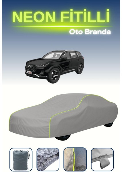 Gri [chery Tiggo 7 Pro Max] Uyumlu Neon Fitilli Araba Brandası, Su ve Toz Geçirmez indirimleri