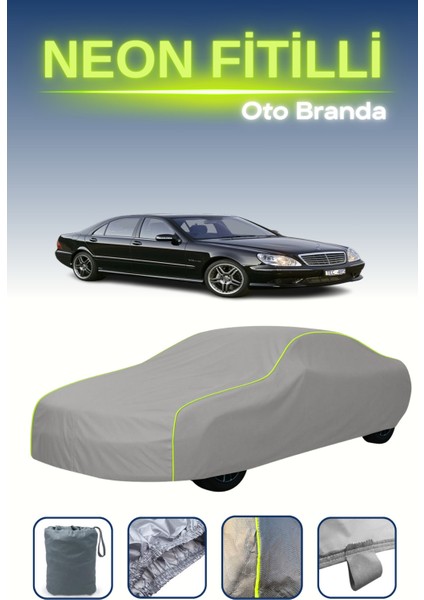 Gri [mercedes S 65 Amg (W220) 2004 - 2006] Uyumlu Neon Fitilli Araba Brandası, Su ve Toz Geçirmez indirimleri