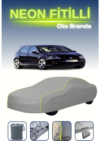 Gri [volkswagen Golf V Gtı 5 Kapılı 2004 - 2008] Neon Fitilli Araba Brandası, Su ve Toz Geçirmez indirimleri