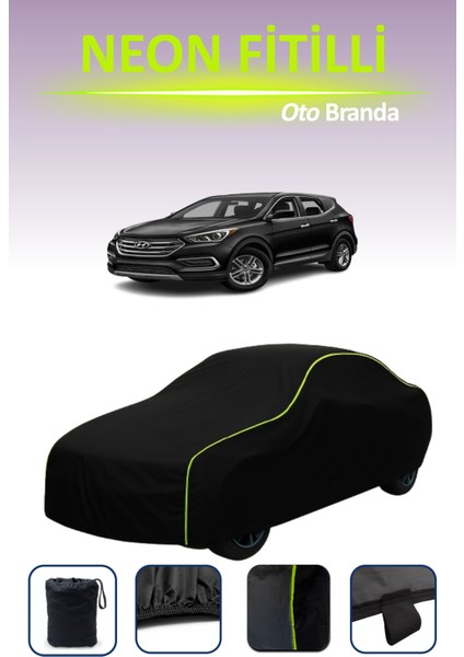 Siyah [hyundai Santa Fe 4] Uyumlu Neon Fitilli Araba Brandası, Su ve Toz Geçirmez indirimleri