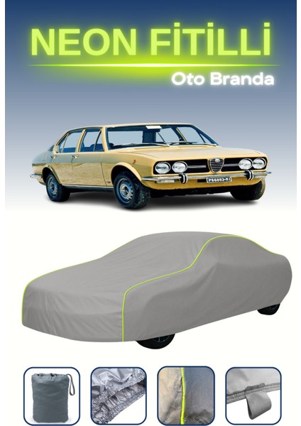 Gri [alfa Romeo Alfetta 1972 - 1979] Uyumlu Neon Fitilli Araba Brandası, Su ve Toz Geçirmez indirimleri