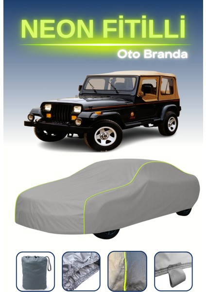 Gri [jeep Wrangler 1] Uyumlu Neon Fitilli Araba Brandası, Su ve Toz Geçirmez indirimleri