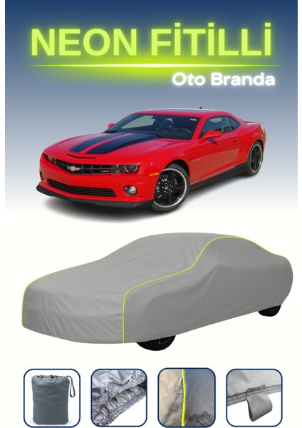 Gri [chevrolet Camaro 2009 - 2013] Uyumlu Neon Fitilli Araba Brandası, Su ve Toz Geçirmez indirimleri